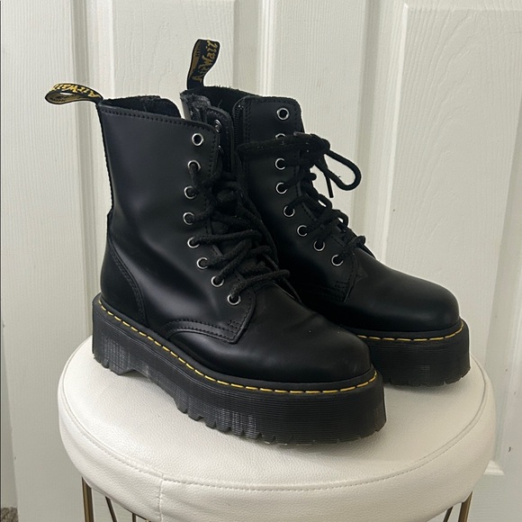 Dr. Martens Black Platform Combat Boots - Picture 1 of 4